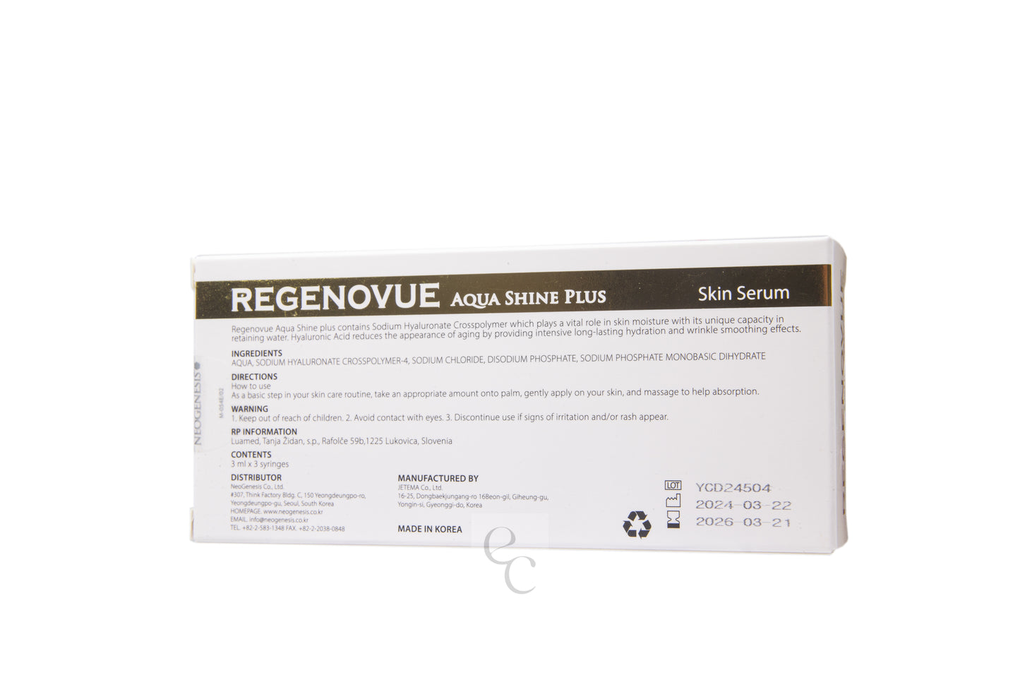 Regenovue Aqua Shine Plus 3 x 3ml