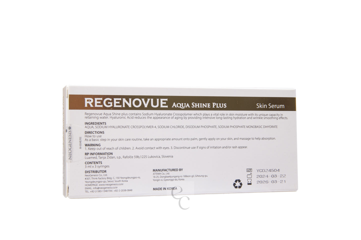Regenovue Aqua Shine Plus 3 x 3ml