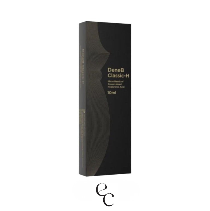 Czarne opakowanie DeneB Classic-H z widocznym brandingiem na białym tle