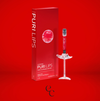 Opakowanie produktu Puri Lips i aplikator na czerwonym tle, Esthetic Central